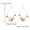 Shiny Christmas Earrings Drop Hoop For Women Santa Claus Xmas Tree Snowman Elk Snowflake Long Tassel Dangle Earrings Party Gift