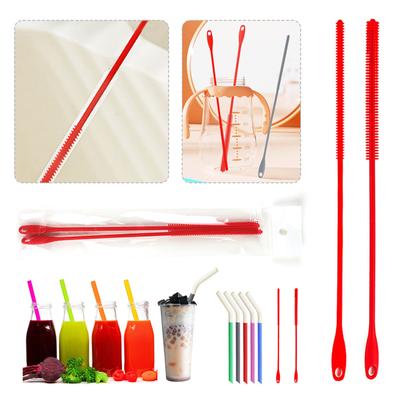 2Pcs Silicone Straw Brush Long Straw Cleaning Brush Bendable Pipe Cleaners Bottle Brush Drinking Bottle Straw Cleaner