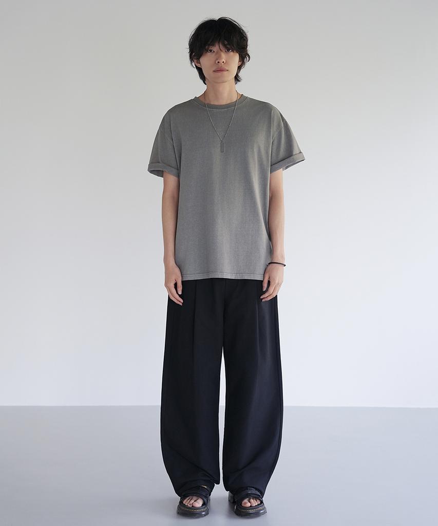 Jikeulib Linen-Like Elastic Waist One Pintuck Wide Pants 2 Colors