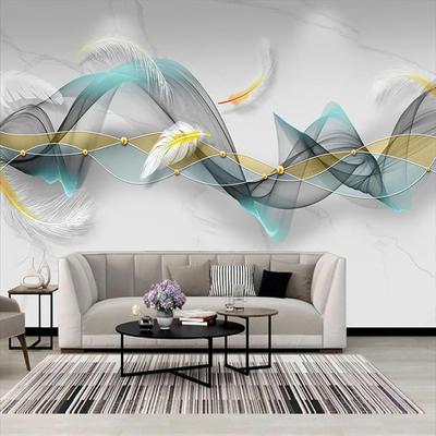 Feathers Wall Mural Marble 3d Wallpaper Large Removable Wall Sticker For Living Room Bedroom Home Decor Mural