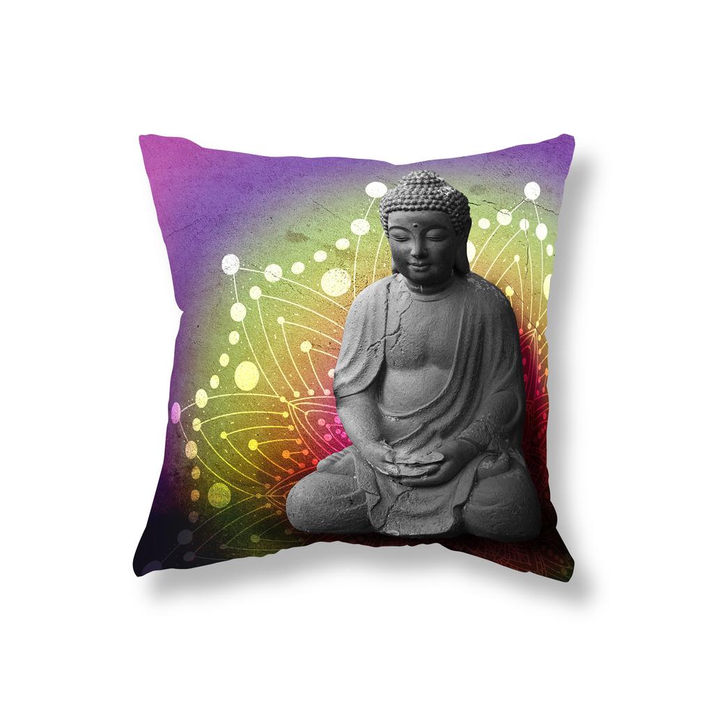 Meditation Buddha Kissenbezug Sofa Dekoration Zimmer Nachttisch Büro Spiel Stuhl Kissenbezug Home Decor Kissenbezug 45x45cm