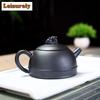 270ml Elegant Yixing Purple Clay Teapots Famous Artists Handmade Lucky Lion Pot Raw Ore Black Mud Tea Making Kettle Zisha Teaset