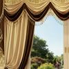 Luxurious European Curtain Set: 2 Curtains + 1 Valance, Elegant Fringe Decor, High-End Finished for Living Room & Bedroom