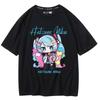 Chuyin Co Branded Neighboring Future MIKU Pain Clothes Anime Printed Short Sleeved Cotton Unisexs and Womens Loose Tshirts