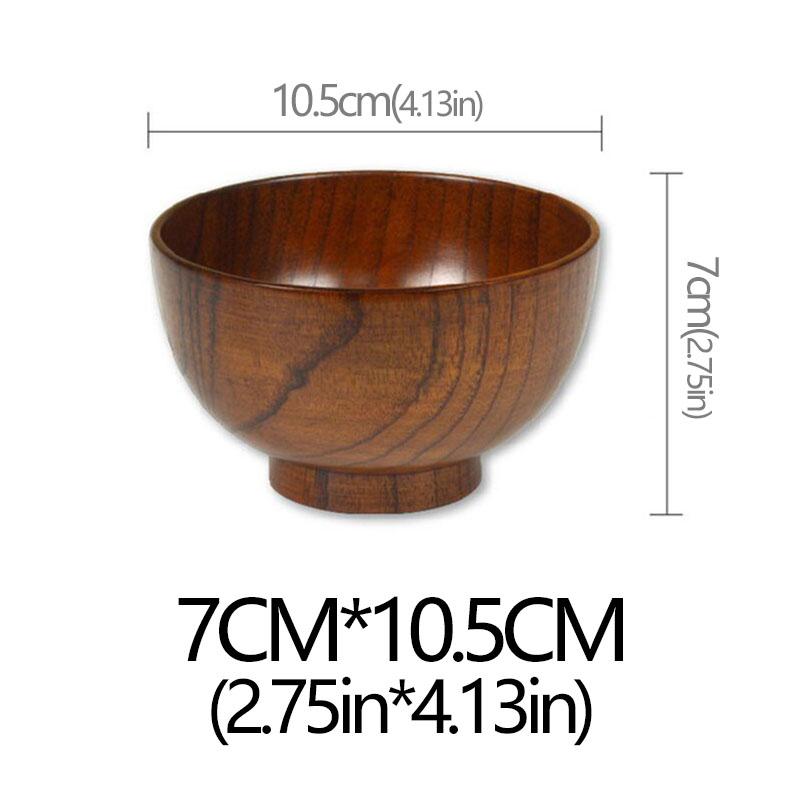 

Sour Jujube Wood Old Lacquer Household Bowl Japanese Style Wooden Soup Rice Bowls Tableware For Kids Children Adults