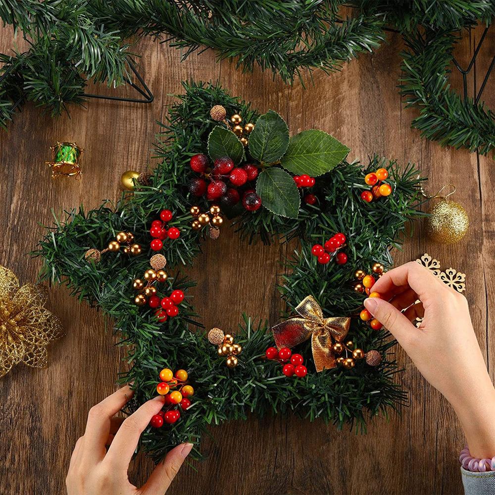 Christmas Pentagram Garland Endant Wreaths For Front Door Party Christmas Decoration Pendant Wall Door Hanging Wreaths