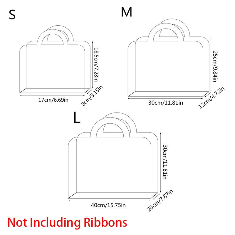 1PC Clear Bouquet Packaging Bags Portable With Handle Valentine's Day Flower Packaging Bags For Wedding