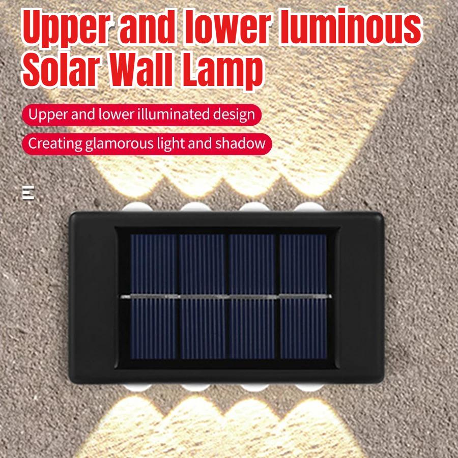 10/8/6/4LEDs Solar Wall Lamp Yard Street Decor Light Outdoor Waterproof Up and Down Luminous Lighting Garden Landscape Lamp