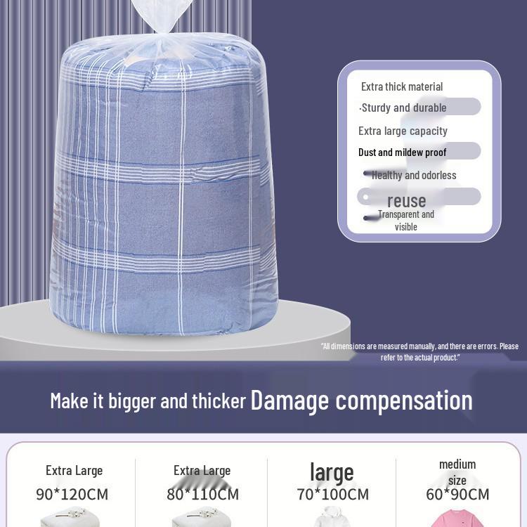 

Водонепроницаемая сумка для хранения одеял большой вместимости - Прозрачный и влагозащищенный органайзер для хлопковых одеял и одежды