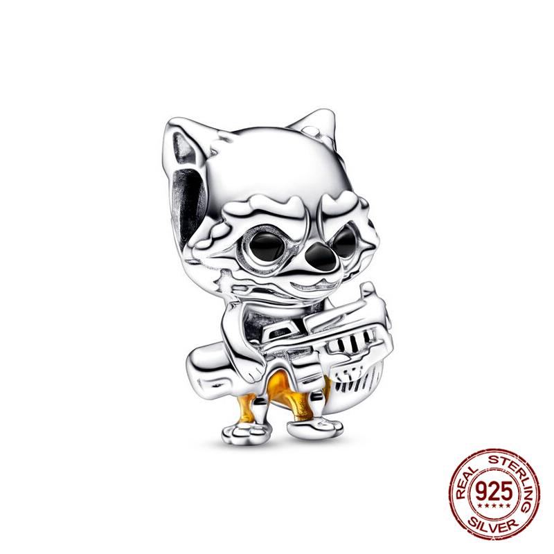 Tree Spirit Cheshire Cat Stitch Bead Giant Dumbo charms plata de ley 925 original Fit Bracelet DIY Jewelry Making Women's Gift