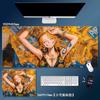 Cartoon ONE PIECE Leather Mouse Pad Large Monkey D. Luffy Roronoa Zoro Keyboard Pad Anime Peripheral Table Pad Non-slip Mouse Pad for Boys and Girls