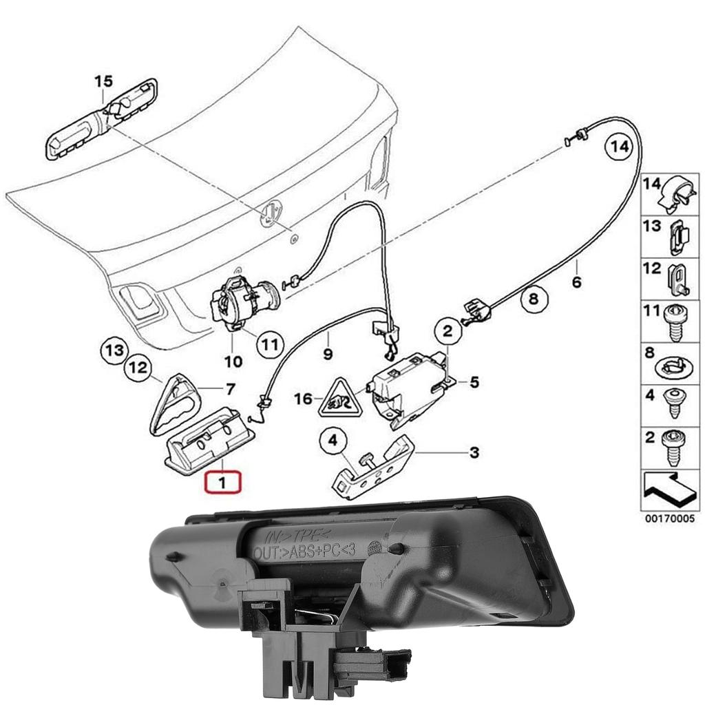 Trunk Lock Release Push Button Handle Switch For BMW E60 E70 E82 E84 E90 E91 E93