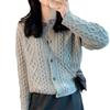 2025 Thick Heavy Gauge Wool Cardigan for Women - Fine Knit Autumn/Winter Sweater Coat
