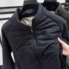 Men's Ribbed Cotton Padded Jacket - Warm Stand Collar for Autumn/Winter, Suitable for Mid-Age and Youth, Casual Versatile Layering.