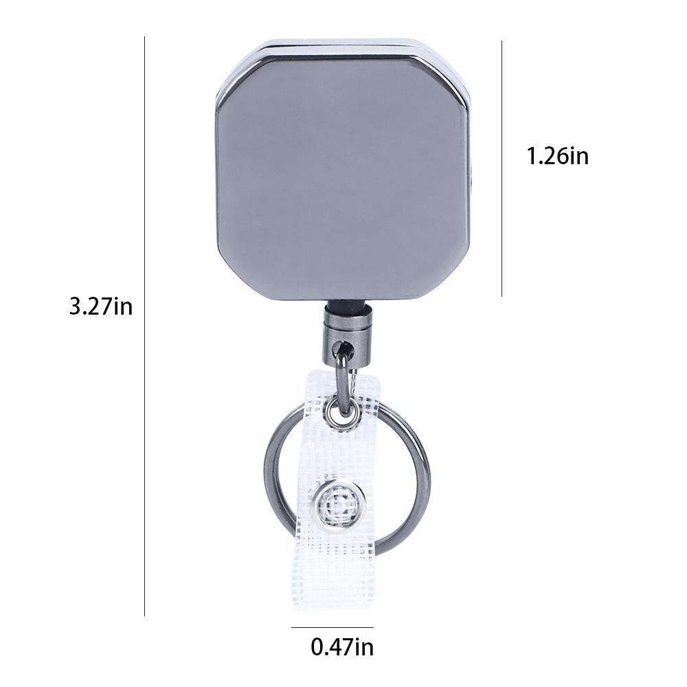 Tool Retractable Office Supplies Square Badge Holder Clip Badge Reel Clip Key Ring Clips Keychain