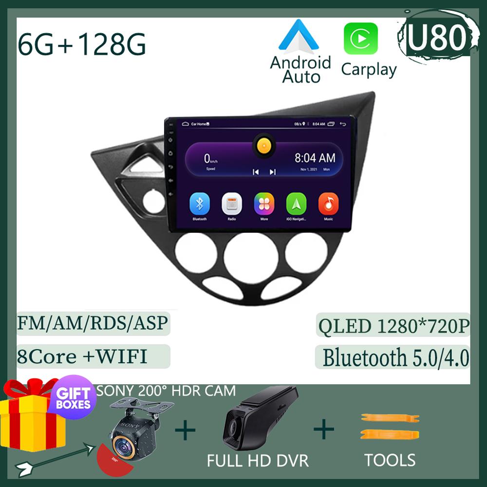 Android 14 For Ford Fiesta 1995-2001 Focus MK1 1998-2004 5G WIFI BT Car Radio Multimedia Video Player Navigation GPS No 2Din dvd