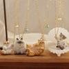 Carino Gatto Tigrato Siamese Gatto Arancione Gocciolante Olio Serie Animali Ciondolo Collana per Donne Gioielli in Acciaio Inossidabile