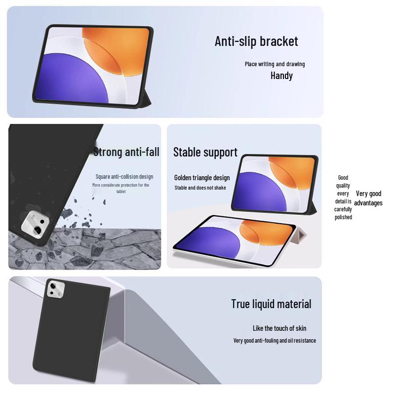 Xiaomi Pad 7 Pro 12.5-inch 2025 Full Coverage Anti-Drop Silicone Tri-Fold Case