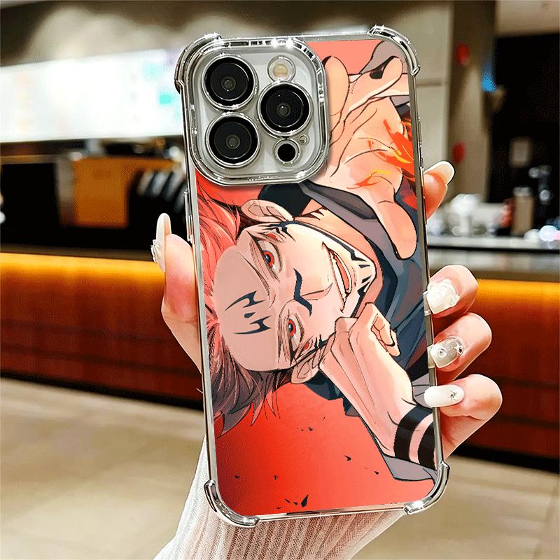 

Japan Anime JUJUSU KAISENS Soft Phone Case For iPhone 15 16 17 Air 14 Pro Max 16E Plus 13 12 Mini Plating Anti-Fall Fundas iPhone 14 ProMax