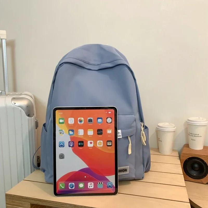 Umhängetasche Großes Fassungsvermögen Wasserdicht College Reise Damen Rucksack Einfarbig Schlichter Mädchen Laptop-Rucksack