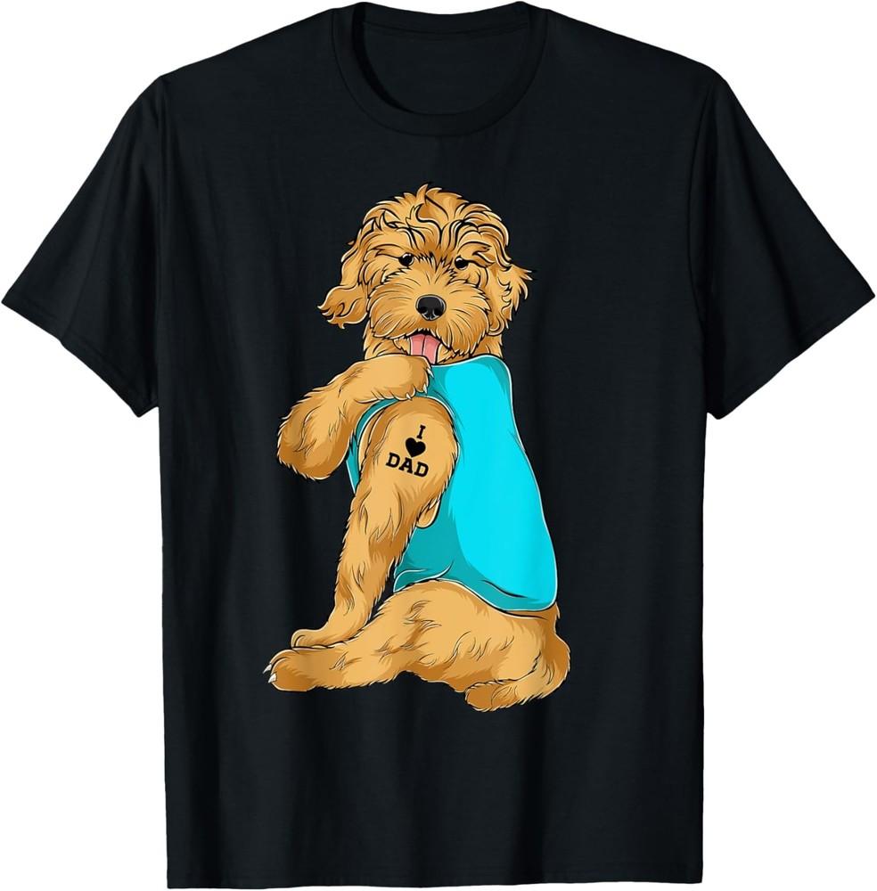 Golden Doodle I Love Dad Tattoo Apparel Dad Gifts Dads TShirt Unisex T-Shirt XL
