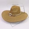 Cowboy Hat Straw Hat Rolled Eaves Panama Outdoor Summer Shading Sun Protection Western Cowboy Men's and Women's Casual Decoration Hat