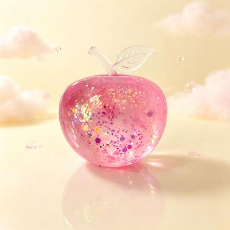 Ronde Fruit Stressbal Zacht Fidget Sensorisch Speelgoed Voor Autisme Langzame Terugslag Knijpspeelgoed Voor Volwassenen Kinderen Kerstcadeau