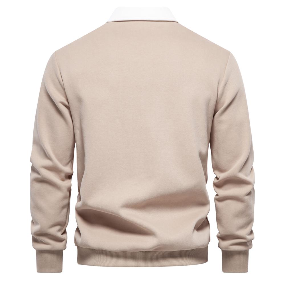 TrendHub New Autumn Fashion Design Polo Neck Sweatshirts for Men Casual and Social Wear Quality Cotton Mens Sweatshirts