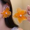 Big Floral Iron Mesh Flower Earrings Pearl Ladies Stud Earrings Women Floral Ear Studs  Daily Wear