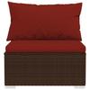 Vidaxl 4-Cz. Garden Lounge Set, Cushions, PE Rattan, Brown