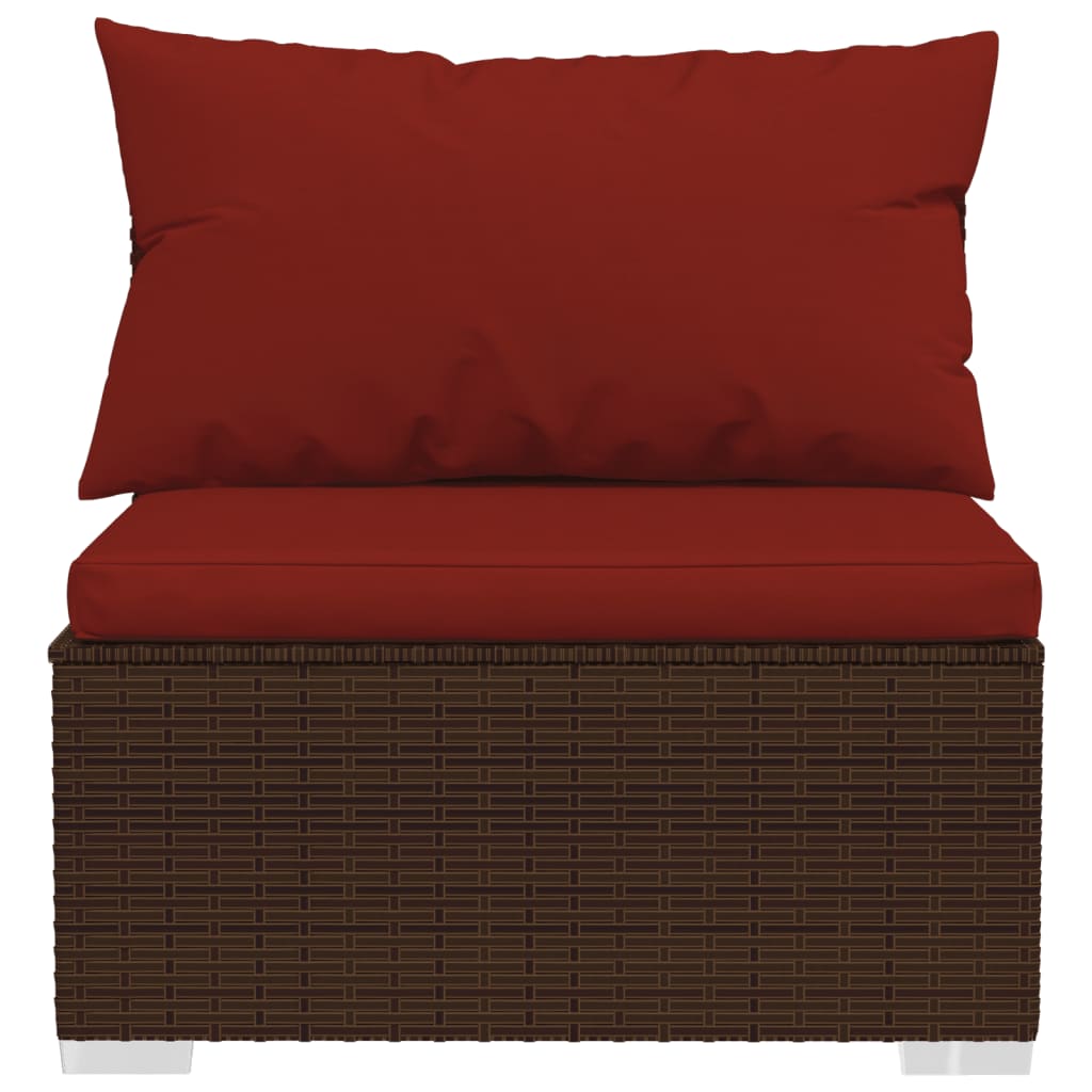 Vidaxl 4-Cz. Garden Lounge Set, Cushions, PE Rattan, Brown
