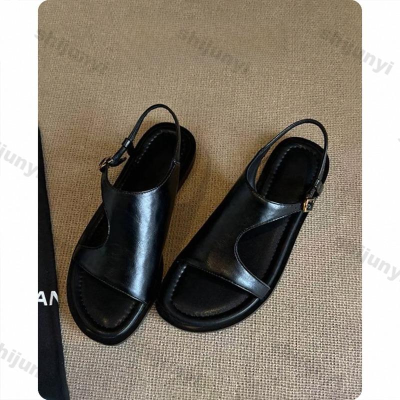 Damensandalen 2026 Sommer Neu Outdoor Mode Vintage Weiche Sohle Römische Schuhe Leicht Nicht Rutschend Quadratischer Knopf Freizeit Ballerinas