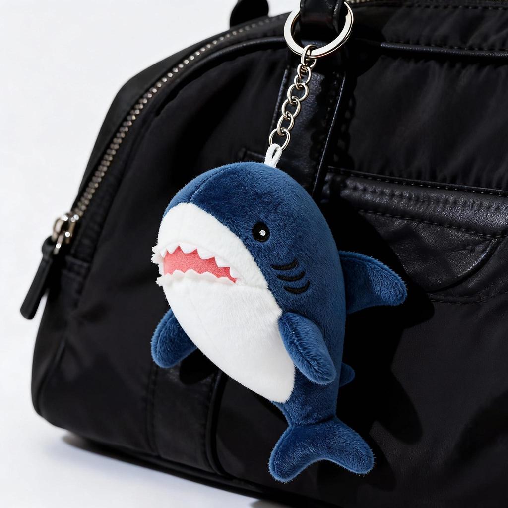 Shark Plush Keychain Blue Grey Purple Mix Kawaii Stuffed Animal Toys Backpack Charm Boys Girls Kids Unique Design Birthday Gifts