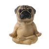 Yoga Meditation Dog Ornament Sitting Pug Figurine Statue Animal Sculpture Indoor Outdoor Garden Home Office Desktop Decoration