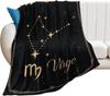 Twelve Zodiac Signs Patterns Printed Blanket for Sofa Bed Travel Camping Living Room Conditioning Blanket for All Seasons Gifts
