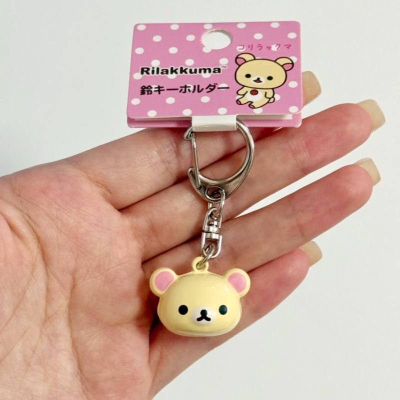 Mini Sanx Rilakkuma Keychain Kawaii Korilakkuma Jingle Bell Backpack Pendant Mount Fuji Cartoon Bear Decoration Bag Charm Gifts