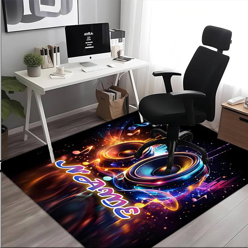1PC Custom Name Music Night Party Theme Floor Mat Ideal for Living Room, Game Rooms, Office, Bedroom,Floor Mat Playful Design