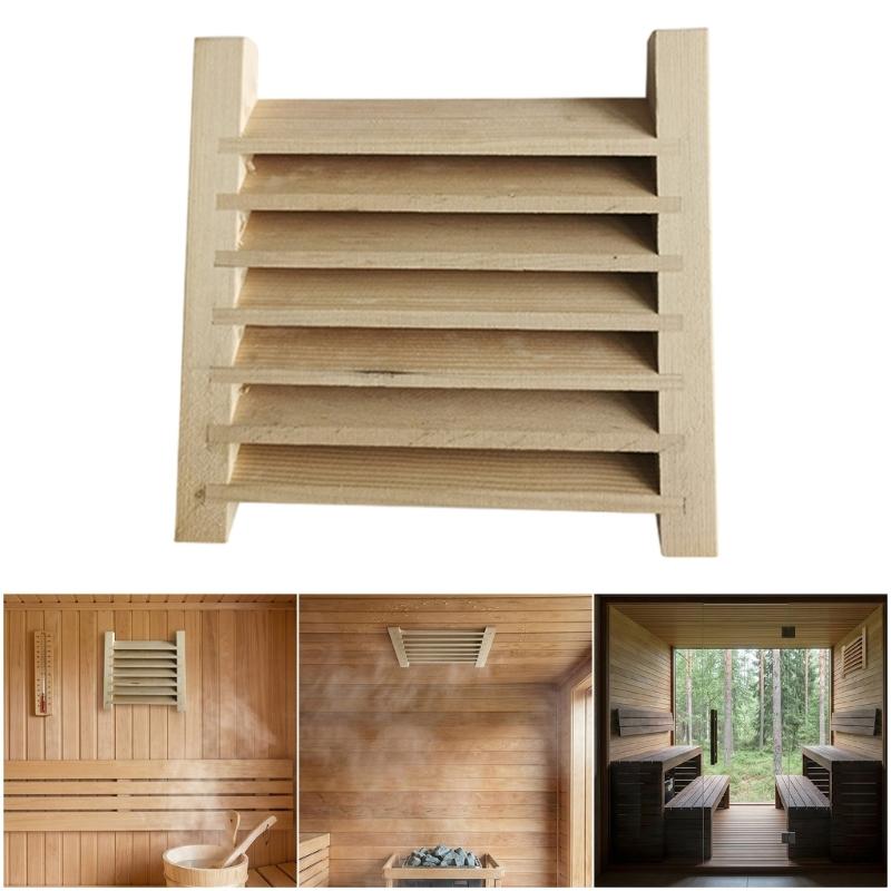 Wood Smooth Sauna Ventilation Panel Wooden Blinds Air Outlet Shutter Window For Cedar Vent Grille Heating