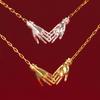 High Color Retention Double-Sided Wearable Palm Eye Devil'S Eye Necklace Clavicle Chain Gold-Plated Necklace Color Retention