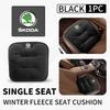OENU7 For Skoda Flannel Warm Car Seat Anti Slip Cover Chair Front Rear Cushion Pad Octavia Superb RAPID FABIA KAMIQ KAROQ KODIAQ YETI