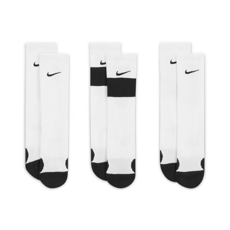 NIKE Youth CW6063 Quick-Dry Mid-Calf Basketball Socks (3 Pairs)