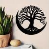 Metal Wall Art Tree of Life Moon Phases Rustproof Iron Mural Decor Gift Astronomy Nature