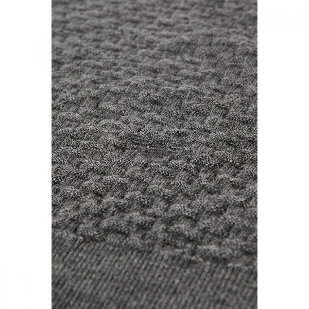Emporio Armani Men Woven Pattern Open Collar Wool Pullover A516128001
