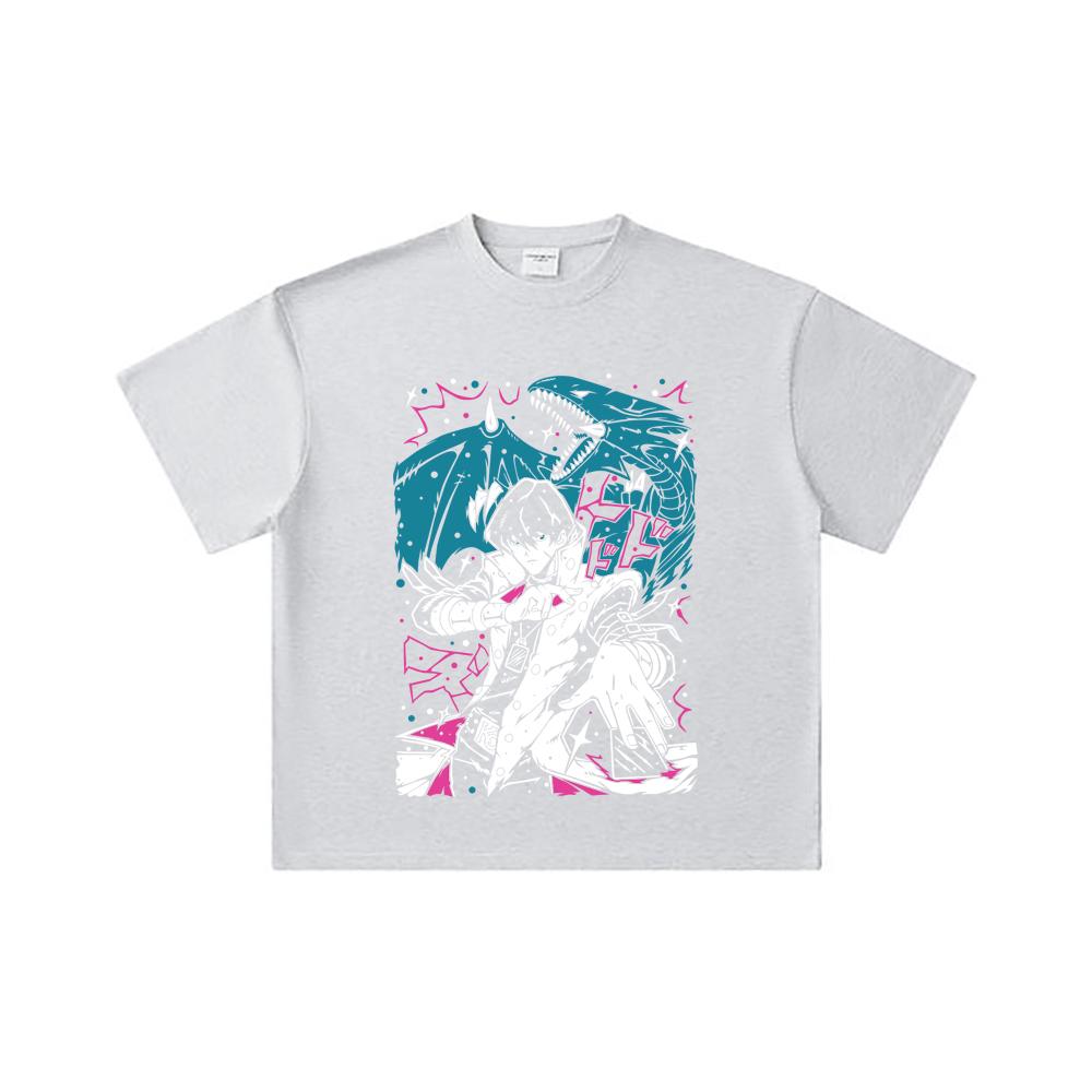 260 GSM Double Yarn 32 Count 100% Cotton Yu-Gi-Oh V7 Seto Kaiba Print Unisex Heavy Cotton T Shirt