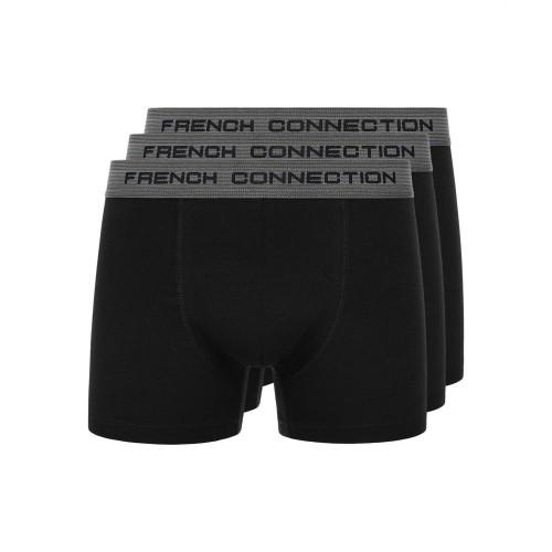 Shorts Boxer Masculinos French Connection FC31 (Pacote de 3) S preto/cinzento