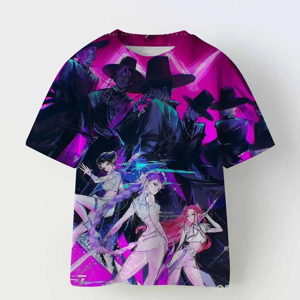 Vestiti da Bambina Kpop Demon Hunters Maglietta Cartone Animato Regalo Divertente per Fan Magliette Harajuku per Bambini Cool Top Estivi