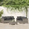 Vidaxl 5-Cz. Garten-Sitzgruppe, Kissen, Grau, Rattan PE