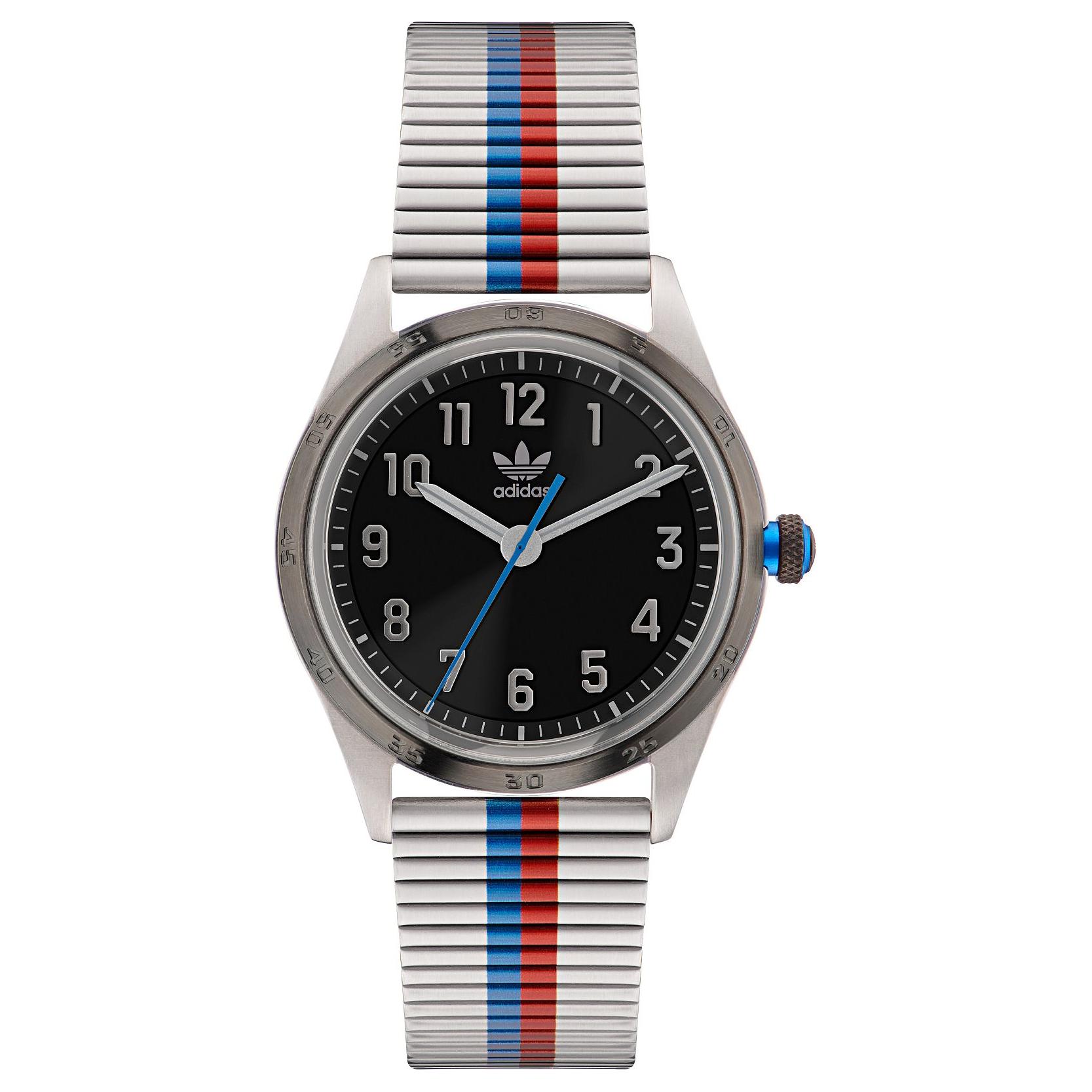 Adidas Originals Wrist Watch Quartz Movement Stainless Steel Strap 42mm Black Dial Unisex 50m Water Resistant AOSY22525 Black Dial