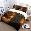 Lion Print with Encouragement Letter Design Bedding Set (1 Duvet Cover, 2 Pillowcases, Duvet Not Included)