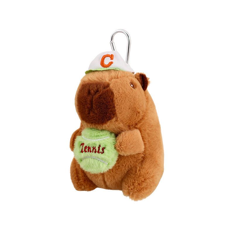 Delightful Sports Plush Capybara Keychain Perfect Cartoon Gift For Friends And Family